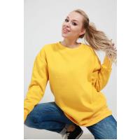 3700 ətəyi və qolları rezinli sadə sarı sweatshirt