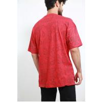 6215 üstü buta naxışlı qırmızı t-shirt