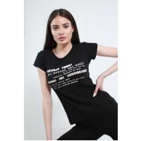 all around the world yazılı qara t-shirt 2109