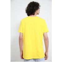 Boğazı Kəsikli Yumru Sarı T-Shirt