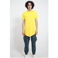4598 boğazı yumru uzun sarı t-shirt 