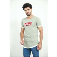 6412 cash yazılı xaki t-shirt