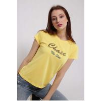 1082 chase yazılı sarı t-shirt