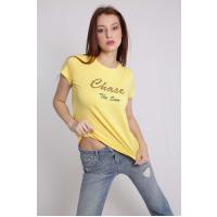 1082 chase yazılı sarı t-shirt