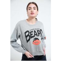Chicago Bears Yazılı Boz Sweatshirt