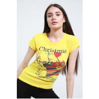 2106 christmas yazılı sarı t-shirt