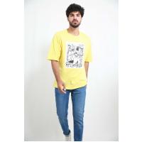 6225 comisc şəkilli sarı t-shirt