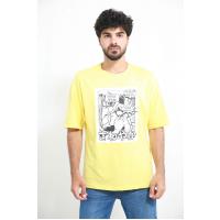 Comics Şəkilli Sarı T-Shirt