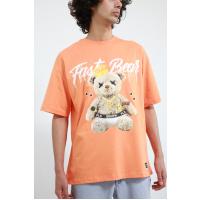 4611 fast bears basqılı narıncı t-shirt