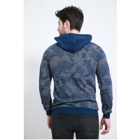 4563 hərbi dizaynlı indigo sweatshirt