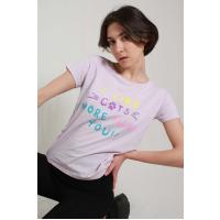 İ Like Cats Yazılı Lila T-Shirt