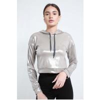 2153 kapuşonlu sadə bronz sweatshirt