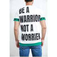 Önü Warrior Yazılı Ağ T-shirt