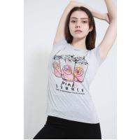 pink summer yazılı boz t-shirt 2218