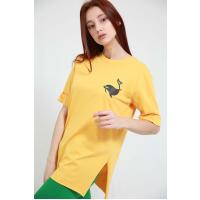 reflektiv delfin basqılı sarı t-shirt 2817