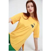 reflektiv delfin basqılı sarı t-shirt 2817