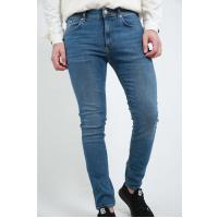 4216 sadə göy jeans şalvar
