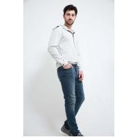 sadə tünd göy jeans şalvar 4214