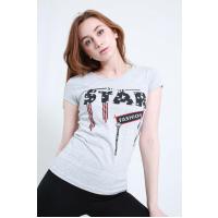 2053 star yazılı boz t-shirt