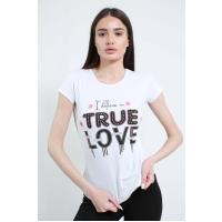 true love yazılı ağ t-shirt 2098
