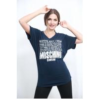 üstü moschıno yazılı lacivərt t-shirt 6136