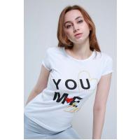 you love me yazılı ağ t-shirt 2049