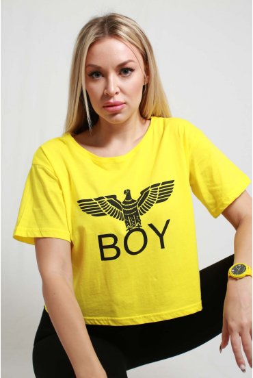Boy Yazılı Sarı T-Shirt