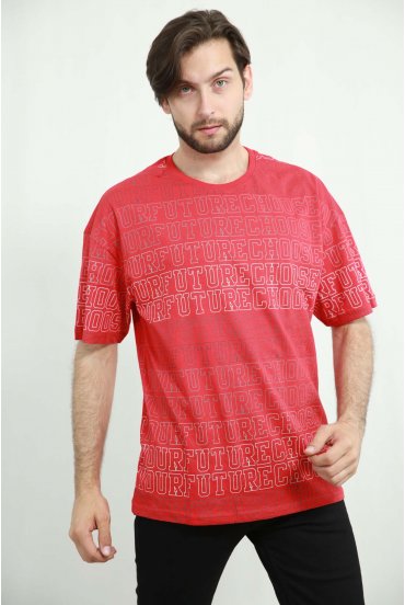 böyük bədən qırmızı t-shirt 6337